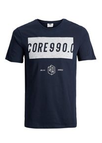 Jack & Jones JACK & JONES, Herren T-Shirt 'Grafik', Navy / Wei&szlig;