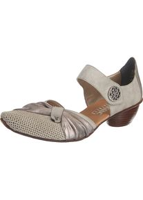 Rieker, Damen Spangenpumps, Grau / Taupe