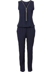bonprix, Damen Jumpsuit mit Reißverschluss, Navy