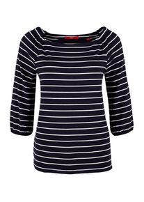 s.Oliver RED LABEL, Damen Raglanshirt, Nachtblau / Weiß