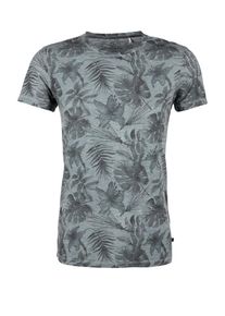 Q/S Designed By, Herren Vintage-Shirt mit Exotic-Print, Graumeliert / Schwarz