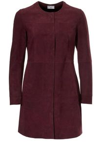 Heine, Damen Ledermantel, Ziegenvelours, Bordeaux