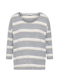 Pieces, Damen Pullover 'DELSI', Grau / Rosa / Weiß