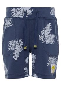 name it, Print Sweatshorts, Blau / Weiß