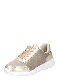 Bugatti, Damen Sneaker Low im Metallic-Look, Gold / Wei&szlig;