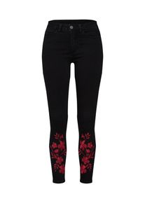Vila, Damen Jeans 'BARCHER', Dunkelrot / Schwarz