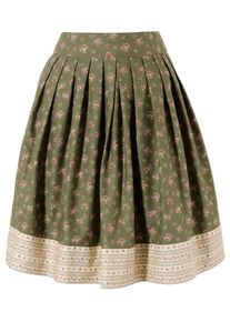 BERWIN & WOLFF BERWIN & WOLFF, Damen Trachtenrock mit Blumuster, Creme / Oliv / Ros&eacute;