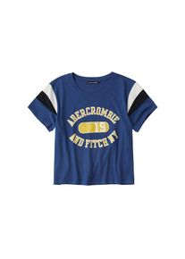 Abercrombie & Fitch Abercrombie & Fitch, Damen Shirt 'SS SLV STRIPE SEASONAL LOGO', Blau
