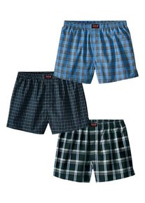 H.I.S. H.I.S, Herren Boxershorts (3 Stück) mit verschiedenen Karomustern, Blau
