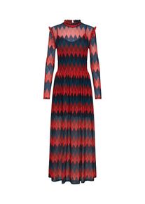 Review, Damen Kleid 'MESH FRILL DR D-KLEID', Blau / Rot