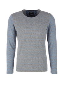 s.Oliver RED LABEL, Herren Langarmshirt, Blau / Grau