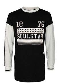 Soulstar, Herren Sweatshirt, Schwarz / Wei&szlig;