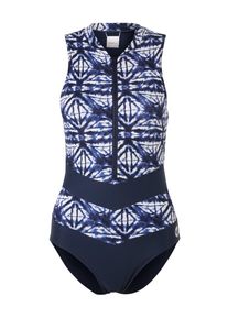 Roxy, Damen Shaping Badeanzug mit Zipper, Dunkelblau