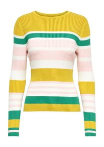 Only, Damen Pullover, Goldgelb / Gr&uuml;n / Pastellpink / Wei&szlig;