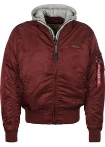 Alpha Industries, Herren Jacke 'MA-1 D-Tec', Graumeliert / Burgunder