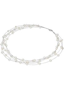 Valero Pearls, Damen Kette mit mehrsträngigen Süßwasser-Zuchtperlen, Silber