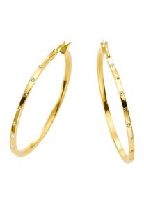 Firetti, Damen Paar Creolen mit Zirkonia, Gold