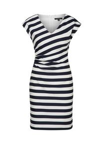 comma, Damen Kleid, Navy / Wei&szlig;