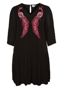 JUNAROSE, Damen Kleid, Rot / Schwarz