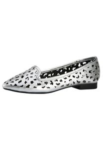 Heine, Damen Ballerina, Schwarz / Silber