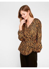Pieces, Damen Bluse, Gold / Schwarz