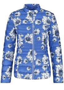 Gerry Weber, Damen Outdoorjacke nicht Wolle Steppjacke mit Blumuster, Royalblau / Schwarz / Weiß