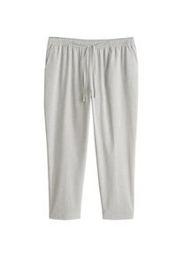 Violeta by Mango, Damen Hose 'Grand4', Grau / Wei&szlig;