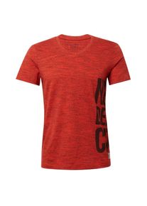 Tom Tailor Denim, Herren T-Shirt, Orangerot / Schwarz