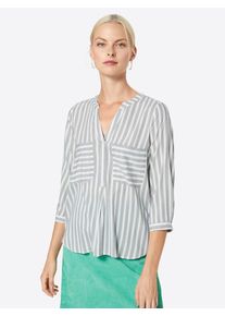 Tom Tailor Denim, Damen Bluse, Grau / Weiß