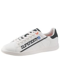 Superdry, Herren Sneaker 'Sleek Tennis Trainer', Schwarz / Wei&szlig;
