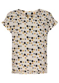 IN FRONT, Damen Blusenshirt 'Pearl', Beige / Royalblau / Gold / Schwarz