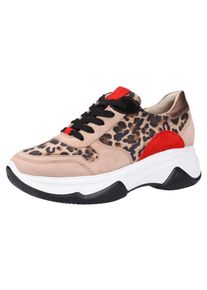 Paul Green, Damen Sneaker, Beige / Braun / Hellrot / Schwarz