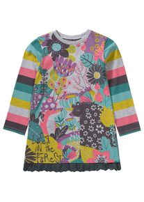Boboli BÒBOLI, Mädchen Jerseykleid, Zitrone / Grau / Dunkelpink