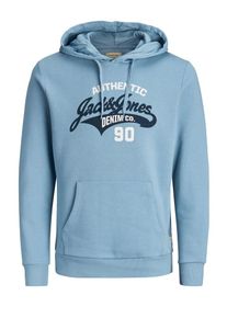 Jack & Jones JACK & JONES, Herren Warmer Hoodie, Hellblau / Dunkelblau / Weiß