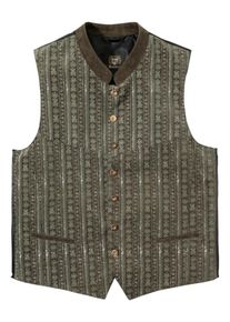 OS-Trachten, Herren Trachtengilet mit Rankenmuster, Khaki