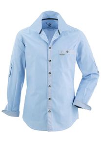 Spieth & Wensky SPIETH & WENSKY, Herren Trachtenhemd mit Karodesign, Hellblau
