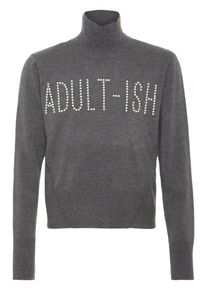 name it, M&auml;dchen Cropped Strick Rollkragenpullover, Dunkelgrau