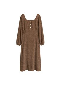 Mango, Damen Kleid 'Peca', Braun / Weiß