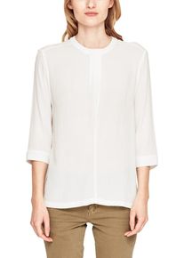 s.Oliver RED LABEL, Damen Crêpe-Bluse mit Drapierung, Weiß