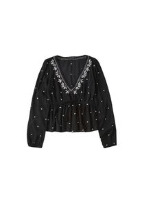 Abercrombie & Fitch Abercrombie & Fitch, Damen Shirt 'HF EMBROIDERED PEASANT', Schwarz