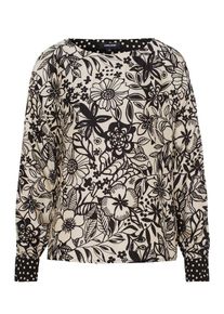 More & More MORE & MORE, Damen Bluse, Ecru / Schwarz