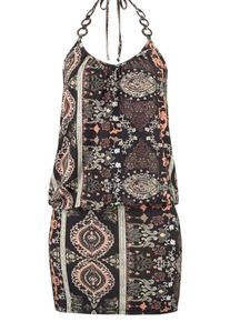 Lascana, Damen Minikleid, Creme / Braun / Lachs