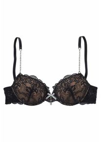 Lascana, Damen Push-up-BH mit Perlendetails, Creme / Schwarz