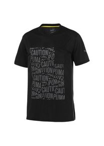 Puma, Herren T-Shirt 'Caution', Grau / Schwarz