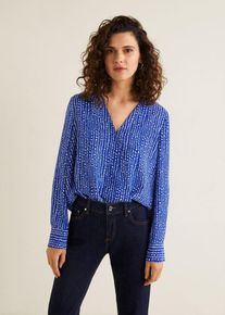 Mango, Damen Bluse 'Smithes', Blau / Weiß