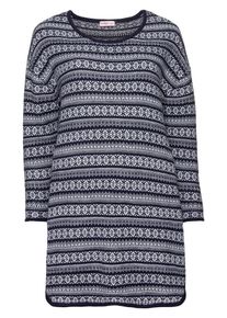 sheego Casual, Damen Strickkleid, Marine / Weiß