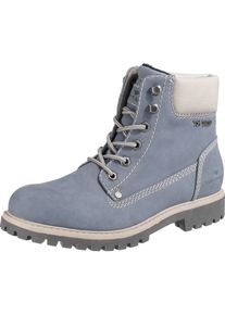 Tom Tailor, Damen Schnürboots, Rauchblau / Perlweiß