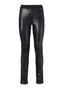 Heine, Damen Bodyform-Lederimitathose, Schwarz