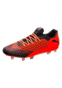 Puma, Herren Future 2.1 NETFIT Low FG/AG Fu&szlig;ballschuh , Orangerot / Schwarz