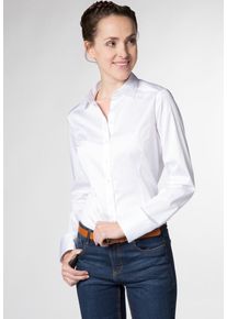 Eterna, Damen Langarm Bluse für grosse Frauen 'SLIM FIT', Weiß